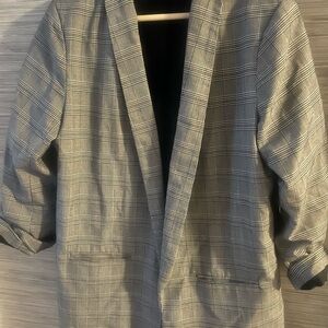 Moschino Gray Checkered Blazer